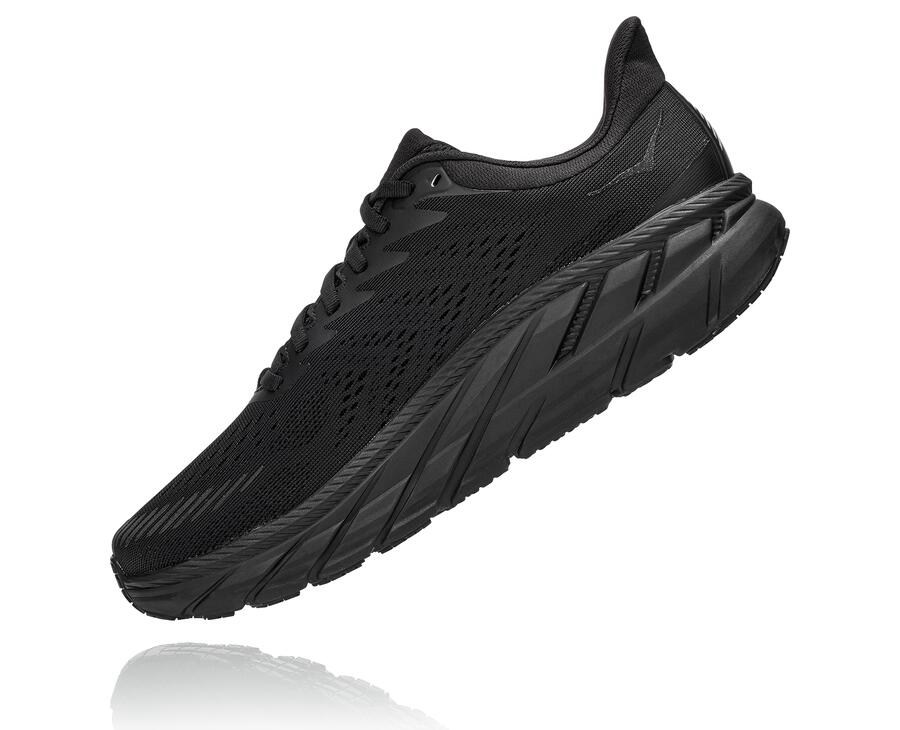 Hoka One One Mens Running Shoes - Clifton 7 - Black - BDSF14963
